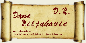 Dane Miljaković vizit kartica